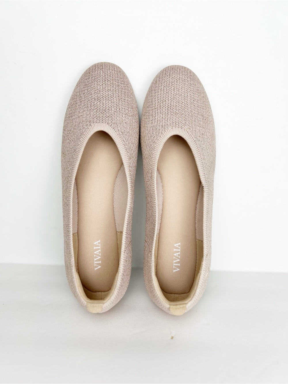 Vivaia Tamia 2.0 Almond Toe Rose Gold Slip On Flats
